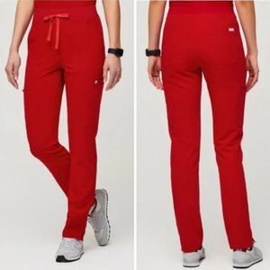 High Waisted Yola - Pop Red - Petite Skinny Scrub Pants - S - Petite